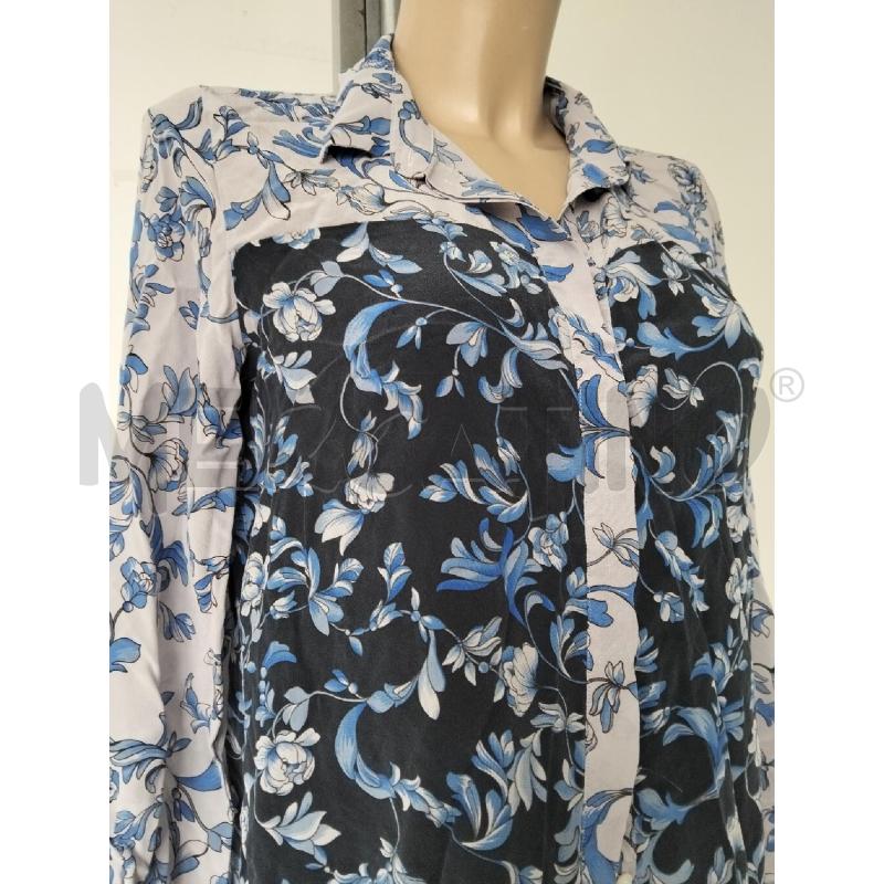 CAMICIA DONNA INTREND BLU GRIGIO FIORI 100SETA | Mercatino dell'Usato Lamezia terme 2