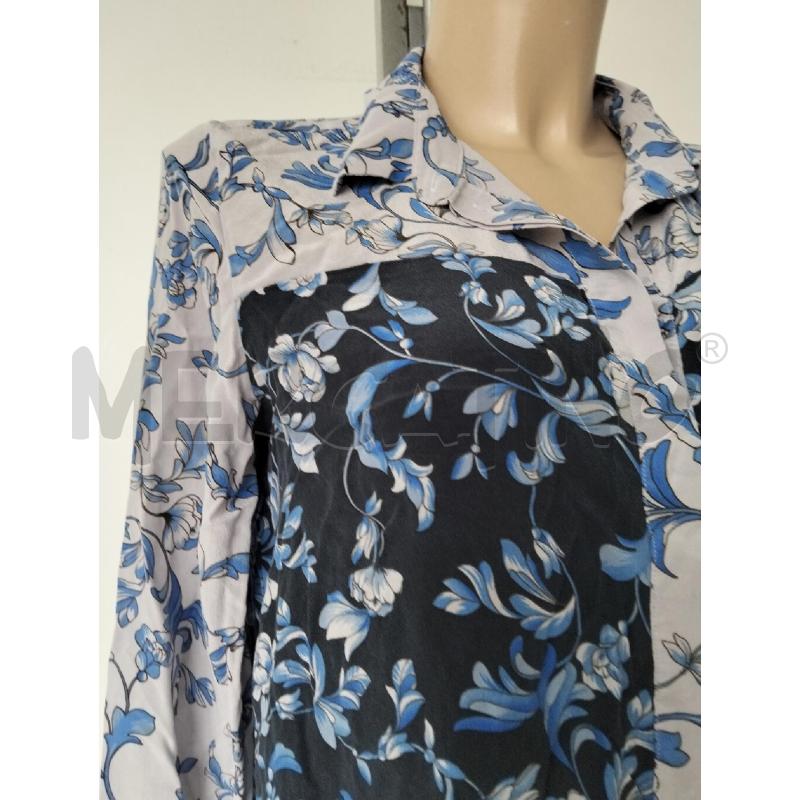 CAMICIA DONNA INTREND BLU GRIGIO FIORI 100SETA | Mercatino dell'Usato Lamezia terme 3