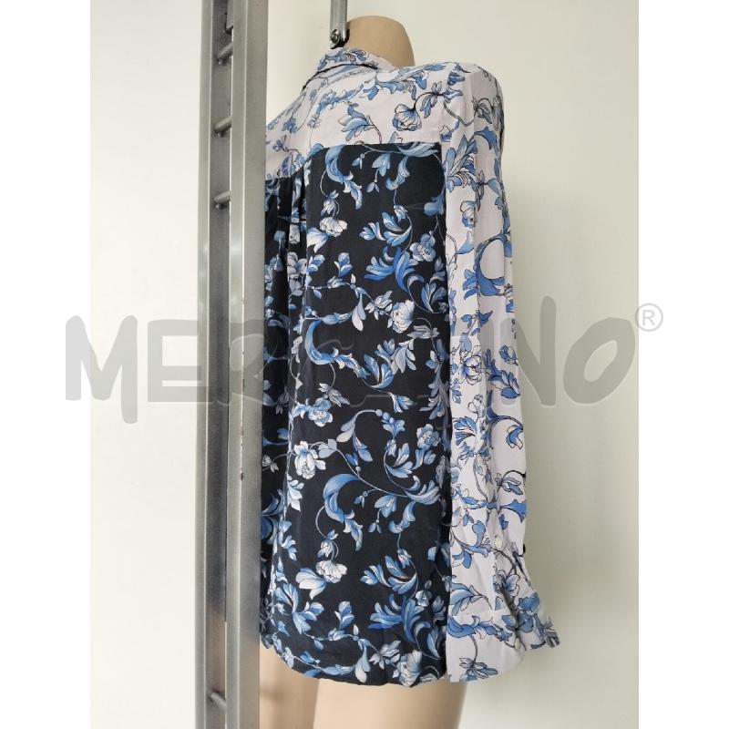 CAMICIA DONNA INTREND BLU GRIGIO FIORI 100SETA | Mercatino dell'Usato Lamezia terme 4