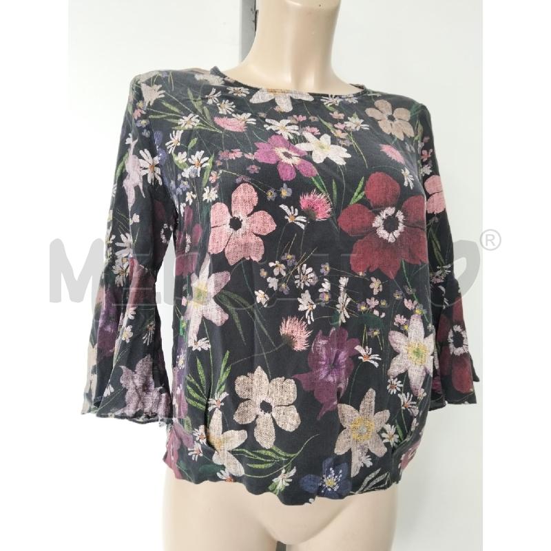 CAMICIA DONNA INTREND NERO FIORI 100SETA | Mercatino dell'Usato Lamezia terme 1
