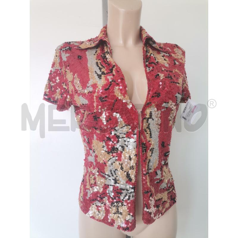 CAMICIA DONNA LIST ROSSO BEIGE | Mercatino dell'Usato Lamezia terme 1