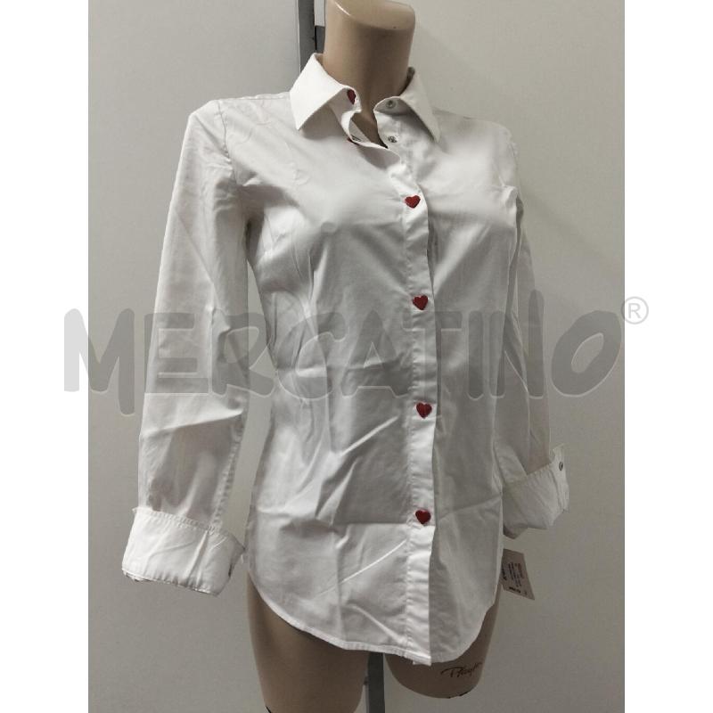 CAMICIA DONNA LOVE MOSCHINO BIANCO BOTTONI ROSSI | Mercatino dell'Usato Lamezia terme 1
