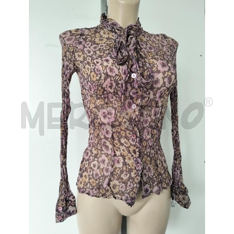 CAMICIA DONNA LUISA SPAGNOLI 100SETA VIOLA FIORELLINI | Mercatino dell'Usato Lamezia terme 1