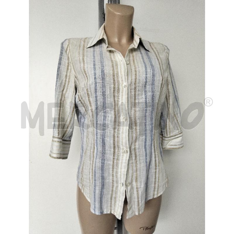 CAMICIA DONNA MARLBORO BIANCO BEIGE CELESTE | Mercatino dell'Usato Lamezia terme 1