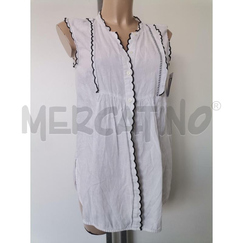 CAMICIA DONNA MAX MARA WEEKEND BIANCO BEIGE 100 LINO | Mercatino dell'Usato Lamezia terme 1
