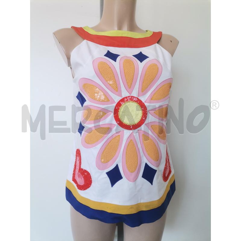 CAMICIA DONNA MOSCHINO BIANCO ARANCIONE STRASS | Mercatino dell'Usato Lamezia terme 1