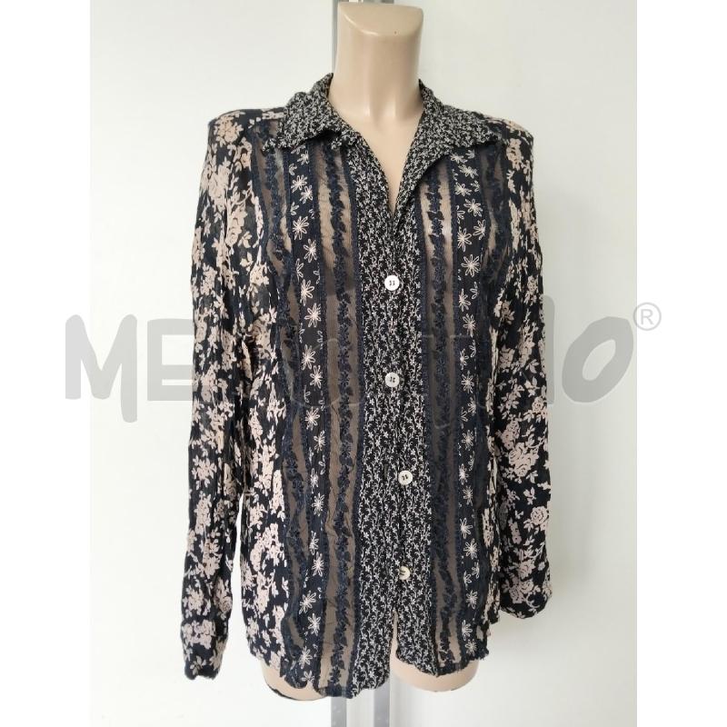 CAMICIA DONNA SPORTMAX BEIGE BLU FIORI | Mercatino dell'Usato Lamezia terme 1