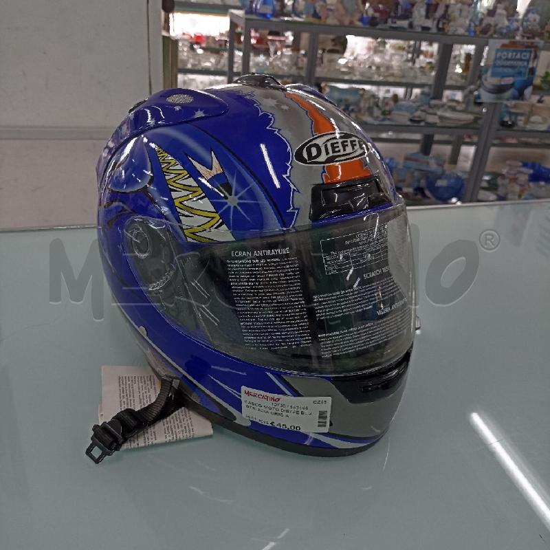 CASCO MOTO DIEFFE BLU STRISCIA GRIGIA CENTRALE | Mercatino dell'Usato Lamezia terme 1