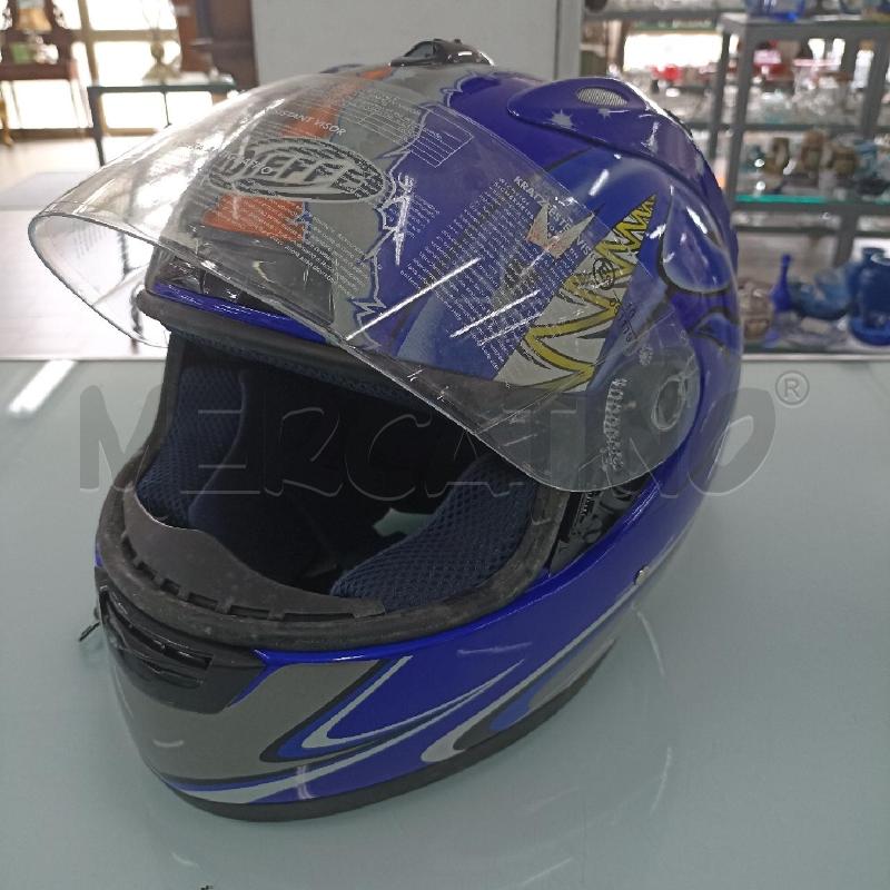 CASCO MOTO DIEFFE BLU STRISCIA GRIGIA CENTRALE | Mercatino dell'Usato Lamezia terme 2