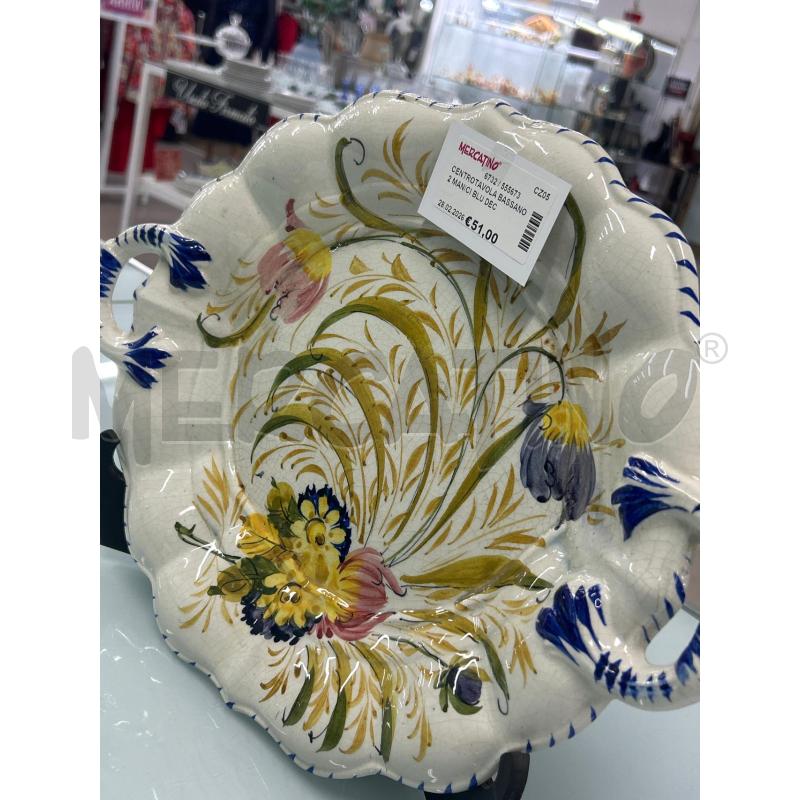 CENTROTAVOLA BASSANO 2 MANICI BLU DECORO FLOREALE | Mercatino dell'Usato Lamezia terme 2