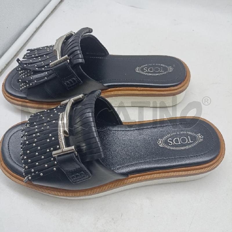 CIABATTE DONNA TOD S PELLE NERO BORCHIE E FRANGE  | Mercatino dell'Usato Lamezia terme 2