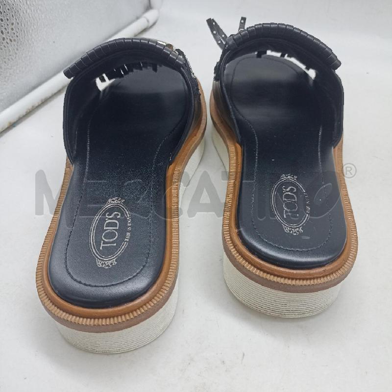 CIABATTE DONNA TOD S PELLE NERO BORCHIE E FRANGE  | Mercatino dell'Usato Lamezia terme 4