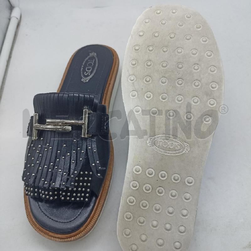 CIABATTE DONNA TOD S PELLE NERO BORCHIE E FRANGE  | Mercatino dell'Usato Lamezia terme 5