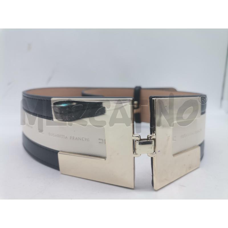 CINTURA DONNA ELISABETTA FRANCHI NERO BIANCO  | Mercatino dell'Usato Lamezia terme 1