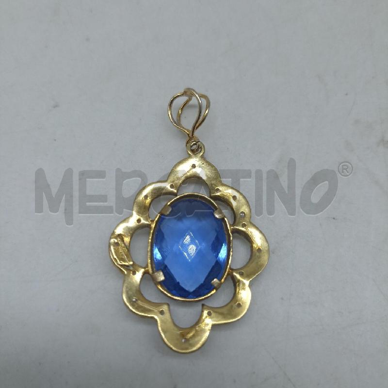 CIONDOLO DONNA MICHELE AFFIDATO DORATO PIETRA BLU E PERLINE SCARAMAZZE LINEA BIZANTINA | Mercatino dell'Usato Lamezia terme 2
