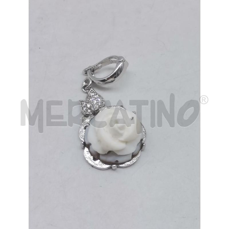 CIONDOLO METALLO PREZIOSO MADRE PERLA FIORE ARTIGIANALE | Mercatino dell'Usato Lamezia terme 1