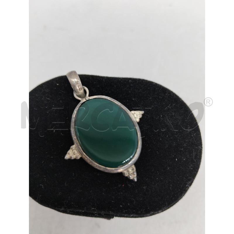 CIONDOLO METALLO PREZIOSO PIETRA AGATA VERDE | Mercatino dell'Usato Lamezia terme 2