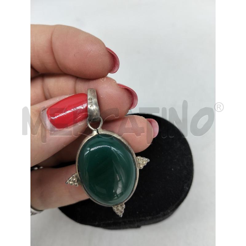 CIONDOLO METALLO PREZIOSO PIETRA AGATA VERDE | Mercatino dell'Usato Lamezia terme 4