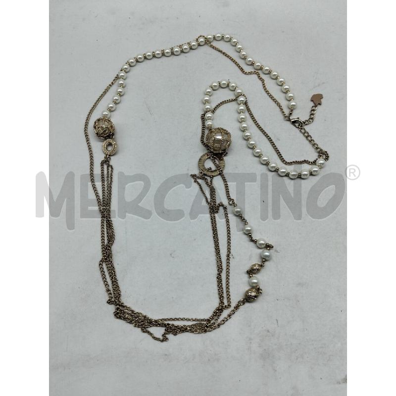 COLLANA ALESSIA MARTUCCI CATENELLE DORATE E PERLE BIANCO | Mercatino dell'Usato Lamezia terme 1