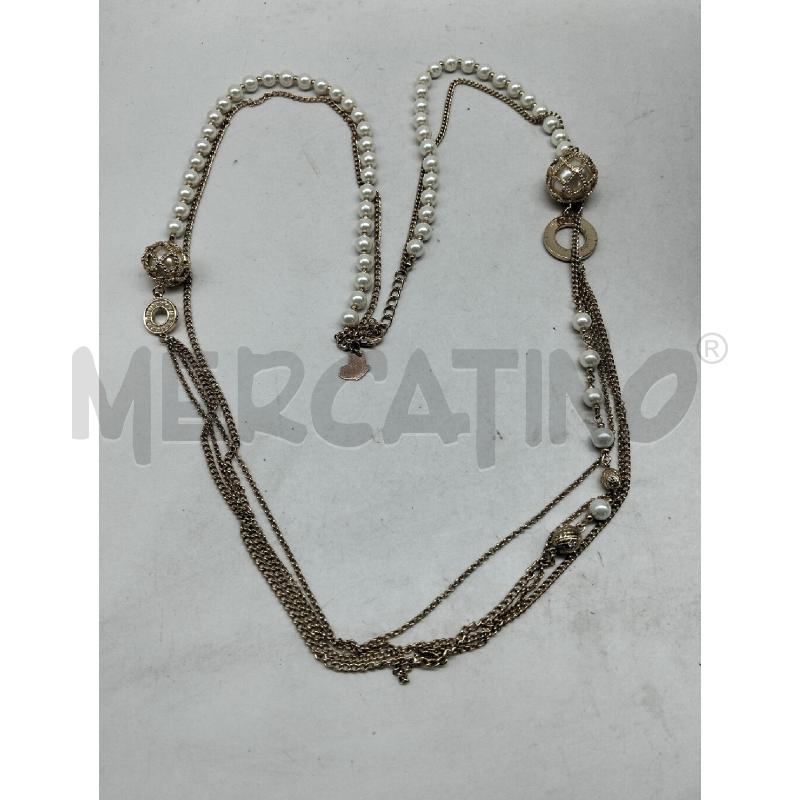 COLLANA ALESSIA MARTUCCI CATENELLE DORATE E PERLE BIANCO | Mercatino dell'Usato Lamezia terme 2