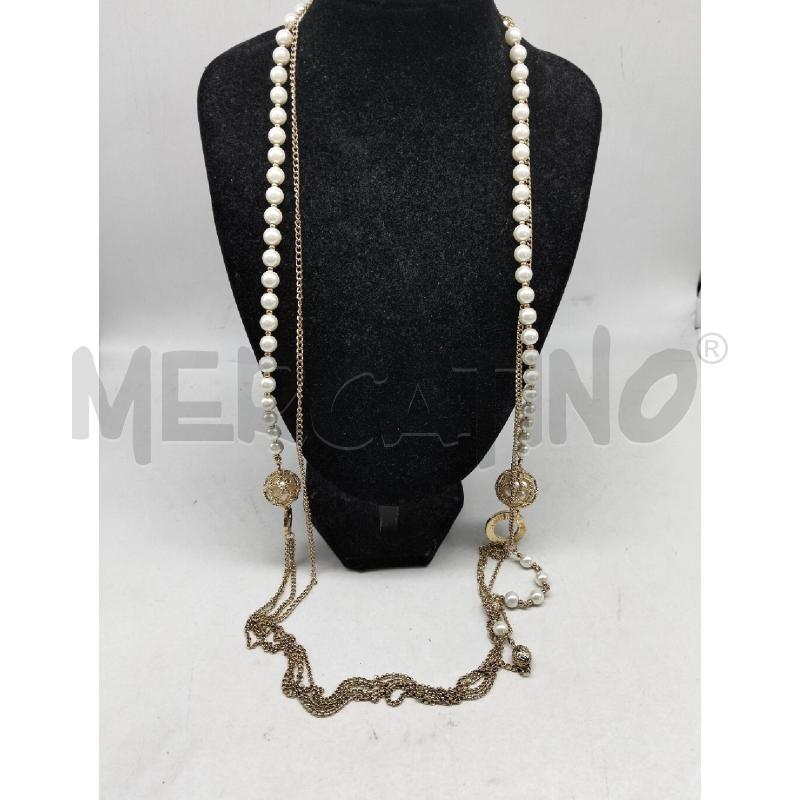 COLLANA ALESSIA MARTUCCI CATENELLE DORATE E PERLE BIANCO | Mercatino dell'Usato Lamezia terme 3
