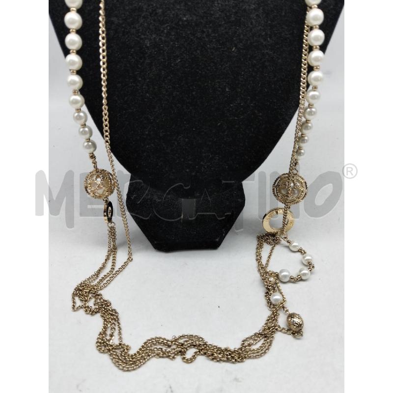 COLLANA ALESSIA MARTUCCI CATENELLE DORATE E PERLE BIANCO | Mercatino dell'Usato Lamezia terme 4