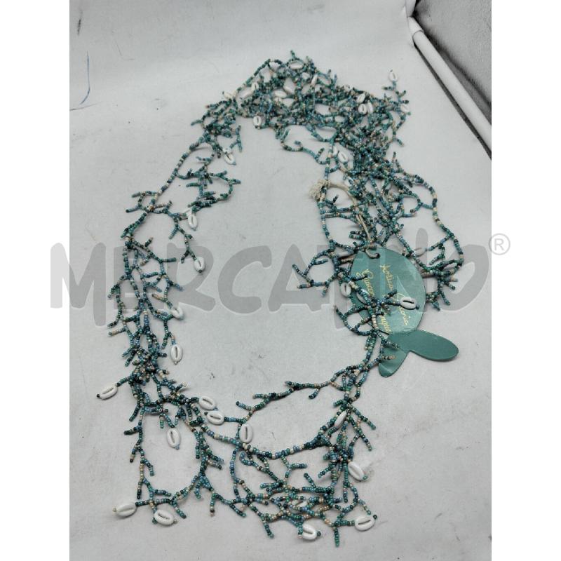 COLLANA ANTICA SARTORIA PERLINE MULTIFILO TONI TURCHESE E CONCHIGLIE NUOVO | Mercatino dell'Usato Lamezia terme 1