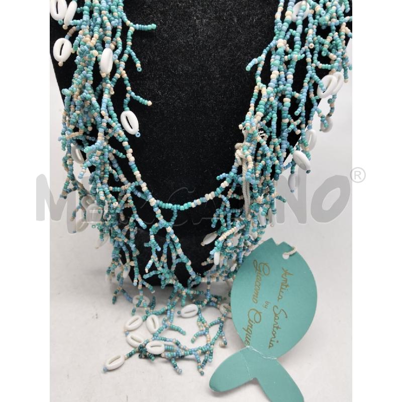 COLLANA ANTICA SARTORIA PERLINE MULTIFILO TONI TURCHESE E CONCHIGLIE NUOVO | Mercatino dell'Usato Lamezia terme 4