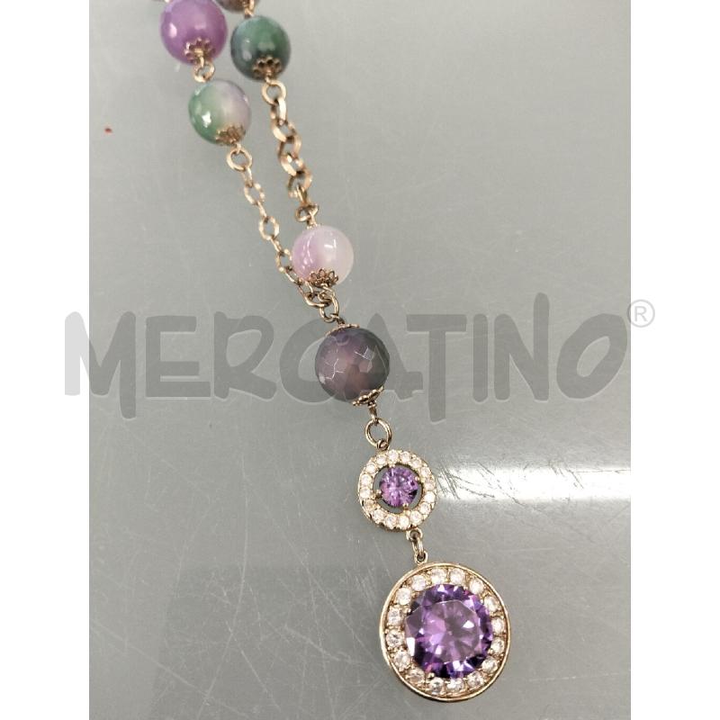 COLLANA DONNA AMETISTA E GIADA METALLO DORATO | Mercatino dell'Usato Lamezia terme 2