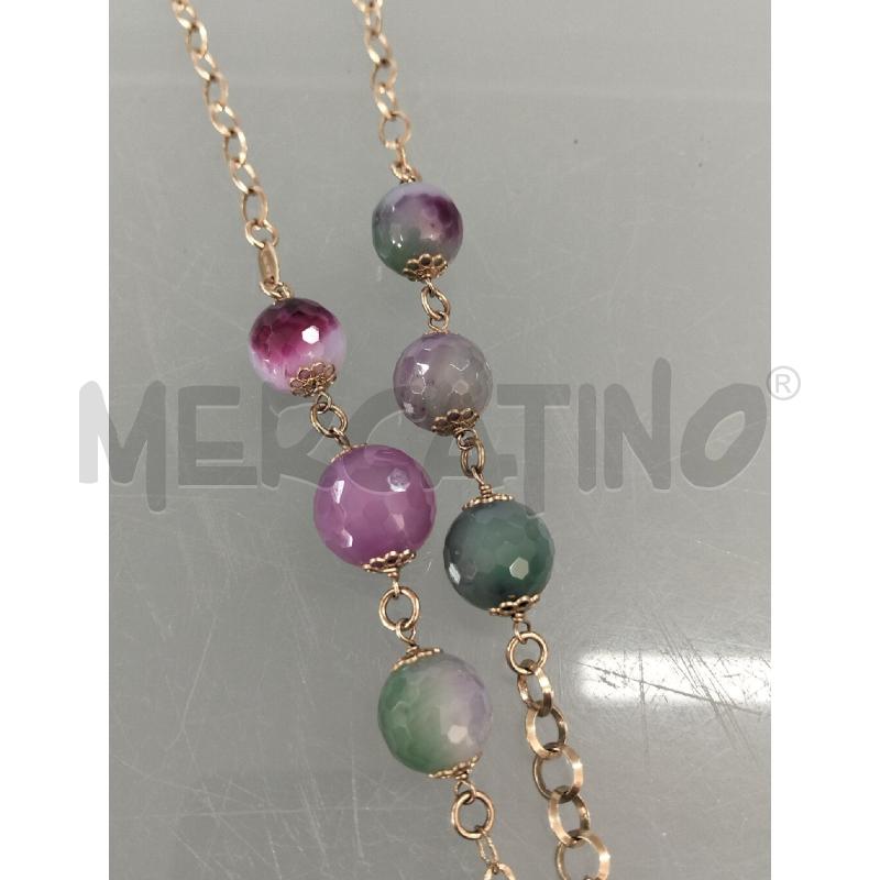 COLLANA DONNA AMETISTA E GIADA METALLO DORATO | Mercatino dell'Usato Lamezia terme 3