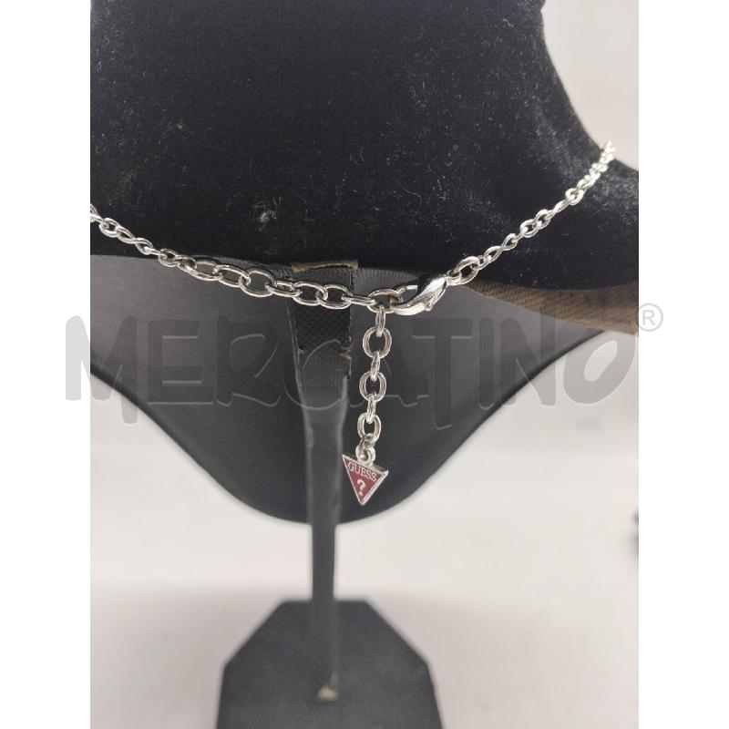 COLLANA DONNA GUESS METALLO ARGENTATO PENDENTE LOGO STRASS | Mercatino dell'Usato Lamezia terme 2