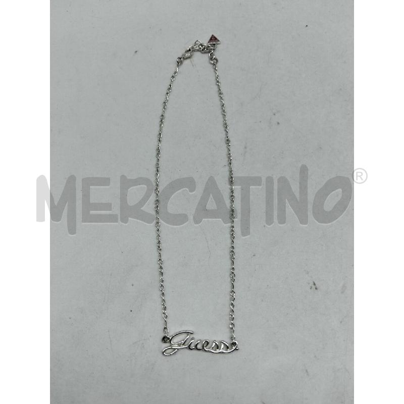 COLLANA DONNA GUESS METALLO ARGENTATO PENDENTE LOGO STRASS | Mercatino dell'Usato Lamezia terme 4