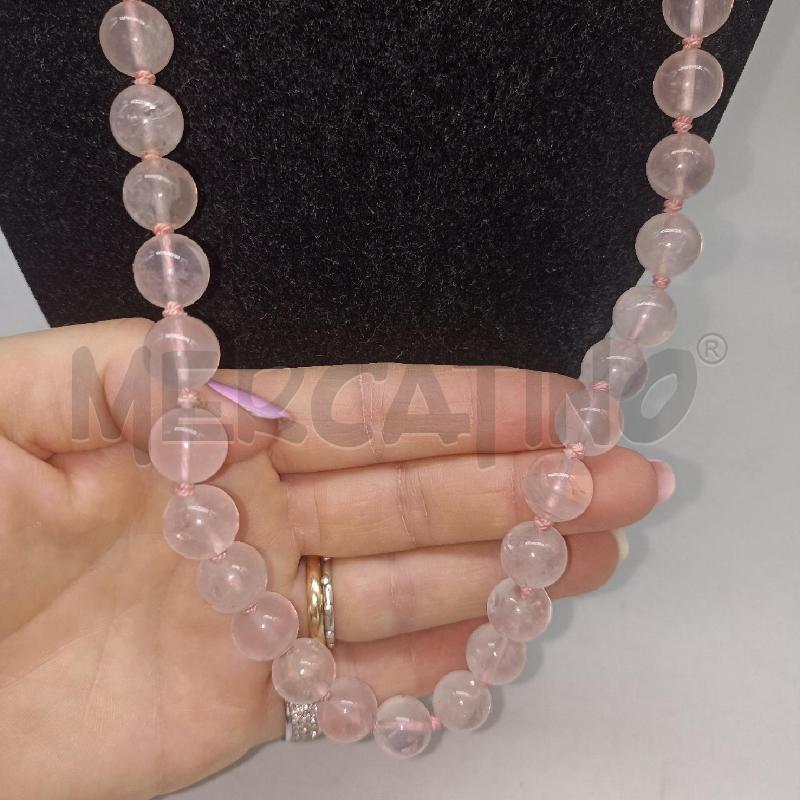 COLLANA DONNA PERLE IN QUARZO ROSA  | Mercatino dell'Usato Lamezia terme 3