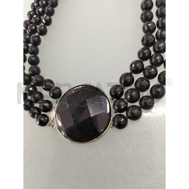 COLLANA DONNA PIETRE NATURALI ONICE NERO PENDENTE | Mercatino dell'Usato Lamezia terme 2