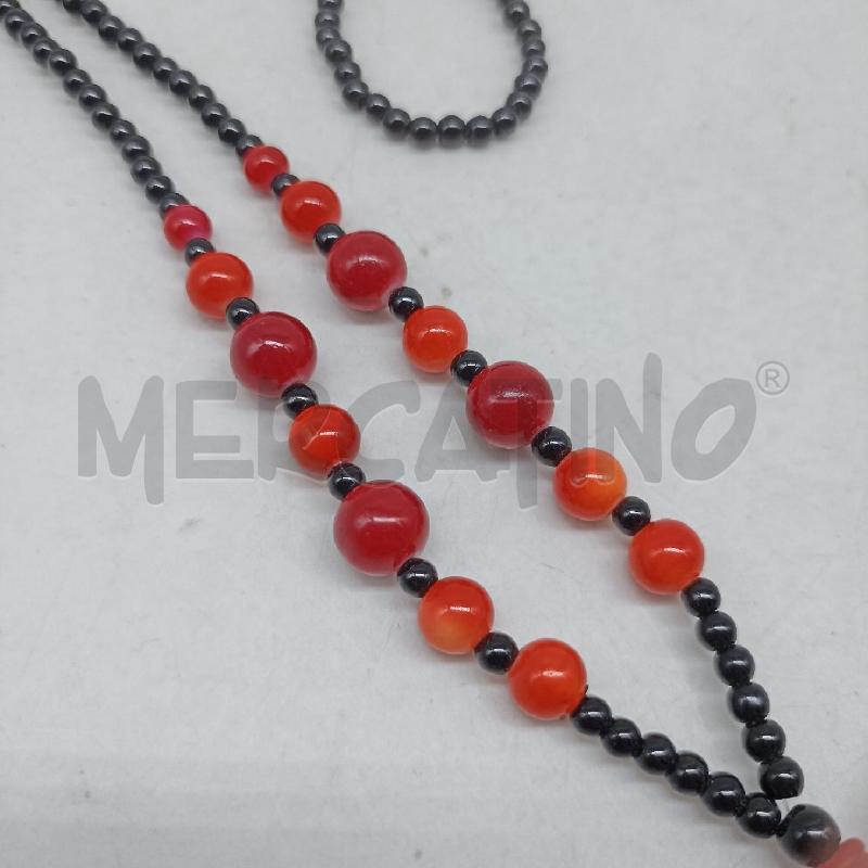 COLLANA DONNA STILE ETNICO PERLINE ROSSO NERO NAPPA PENDENTE  | Mercatino dell'Usato Lamezia terme 2