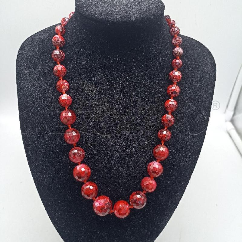 COLLANA DONNA VINTAGE PERLINE ROSSO SCURO RESINA IN ACRILICO  | Mercatino dell'Usato Lamezia terme 1