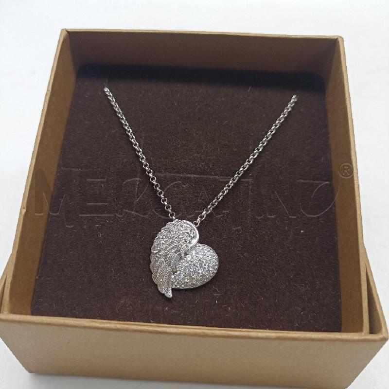 COLLANA ENGELSRUFER METALLO PREZIOSO CIONDOLO CUORE STRASS ANGELO CUSTODE | Mercatino dell'Usato Lamezia terme 1