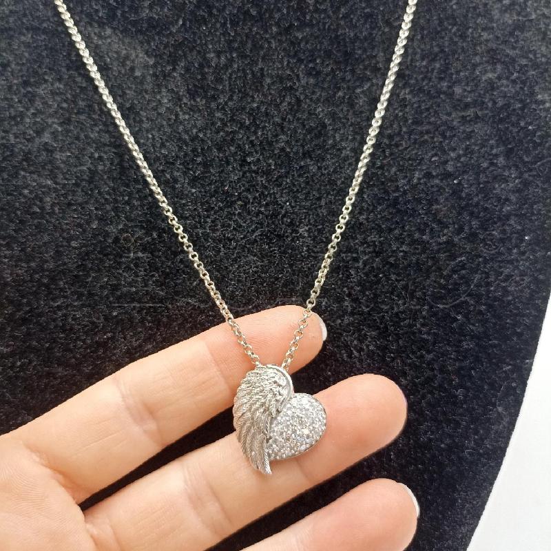 COLLANA ENGELSRUFER METALLO PREZIOSO CIONDOLO CUORE STRASS ANGELO CUSTODE | Mercatino dell'Usato Lamezia terme 3