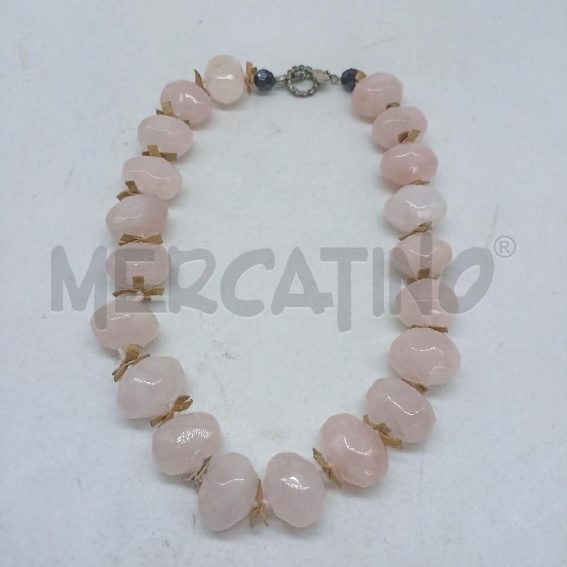 COLLANA GMV PIETRE CRISTALLO DI QUARZO NATURALE COLOR ROSA | Mercatino dell'Usato Lamezia terme 1