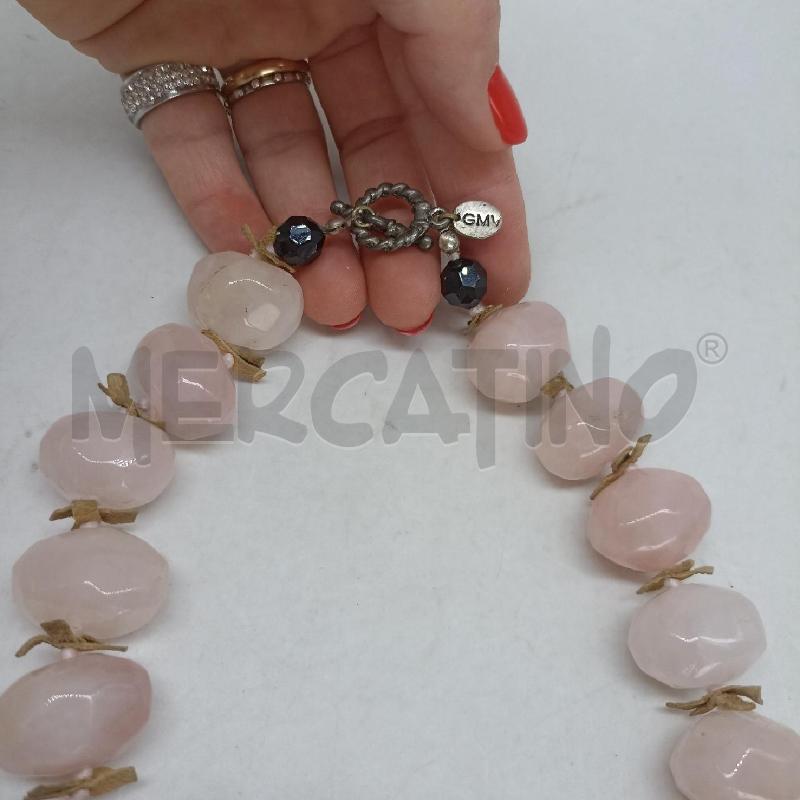 COLLANA GMV PIETRE CRISTALLO DI QUARZO NATURALE COLOR ROSA | Mercatino dell'Usato Lamezia terme 2