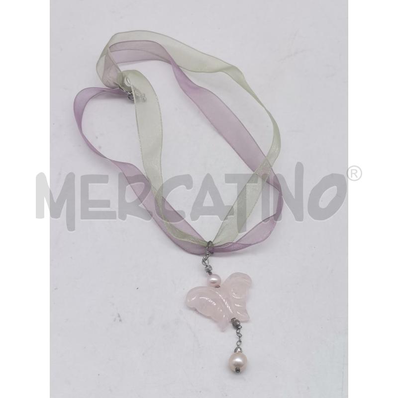 COLLANA METALLO PREZIOSO CON AGATA ROSA PENDENTE GERARDO SACCO | Mercatino dell'Usato Lamezia terme 1