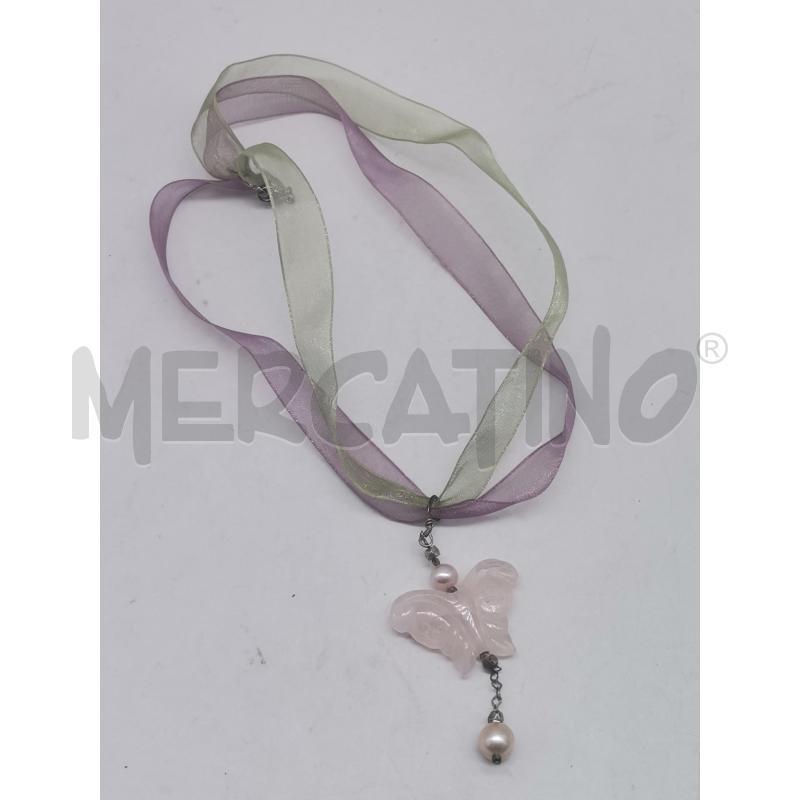 COLLANA METALLO PREZIOSO CON AGATA ROSA PENDENTE GERARDO SACCO | Mercatino dell'Usato Lamezia terme 3