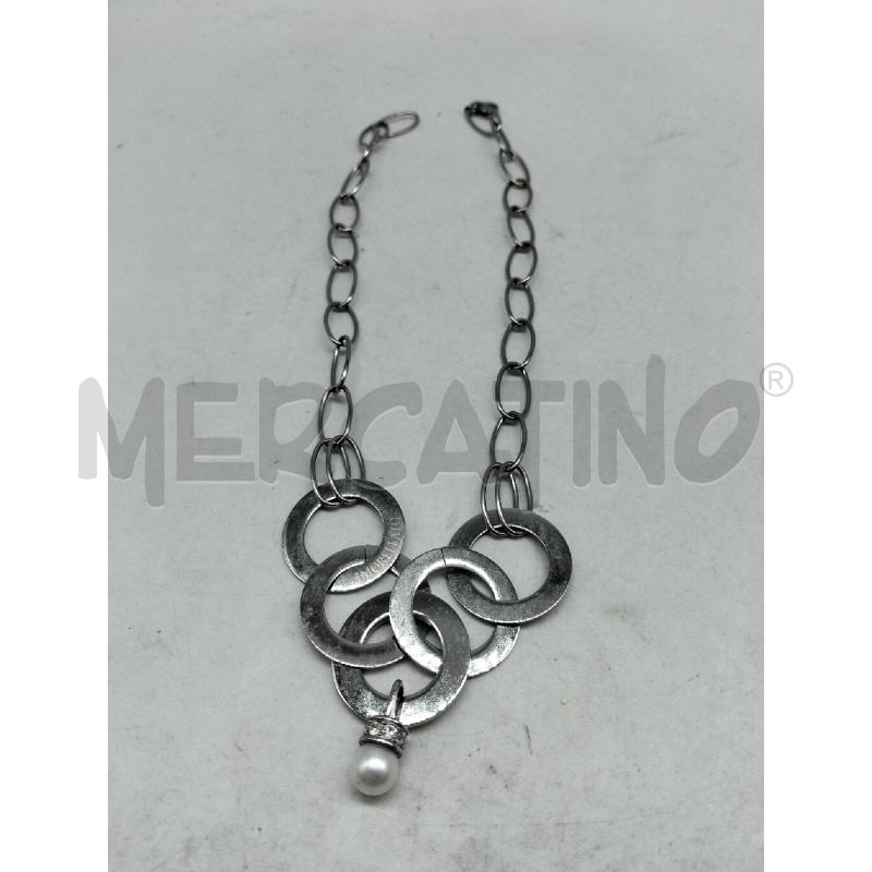 COLLANA MORELLATO ACCIAIO CERCHI INTRECCIATI PERLA | Mercatino dell'Usato Lamezia terme 1