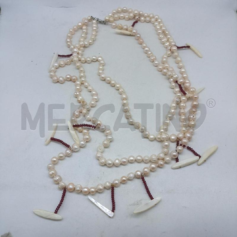 COLLANA PERLE SCARAMAZZE MADREPERLA RUBINI  | Mercatino dell'Usato Lamezia terme 1