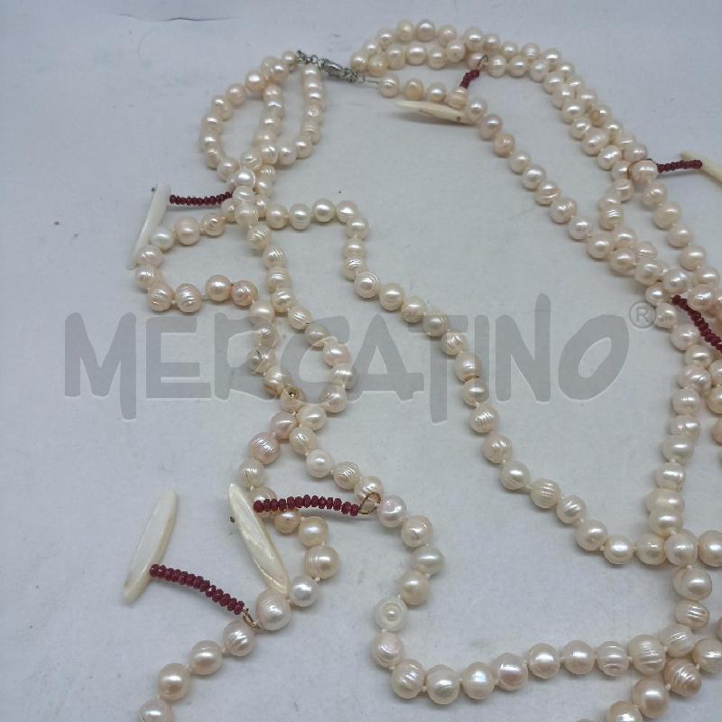 COLLANA PERLE SCARAMAZZE MADREPERLA RUBINI  | Mercatino dell'Usato Lamezia terme 2