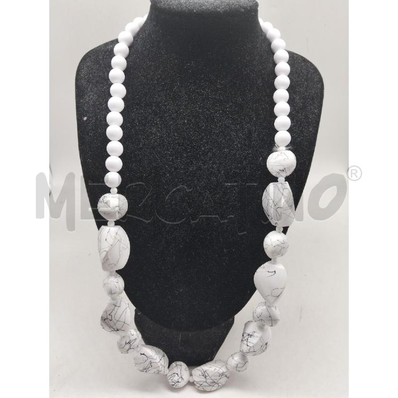 COLLANA STILE ENICO BOHO PIETRE BIANCHE VENATURE NERE | Mercatino dell'Usato Lamezia terme 1