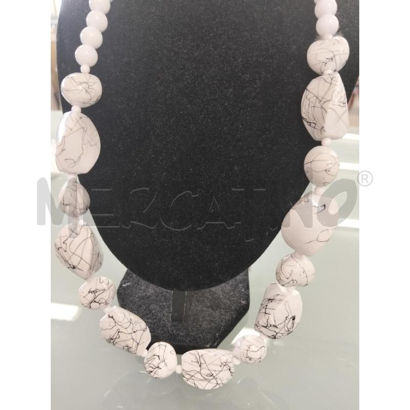 COLLANA STILE ENICO BOHO PIETRE BIANCHE VENATURE NERE | Mercatino dell'Usato Lamezia terme 2