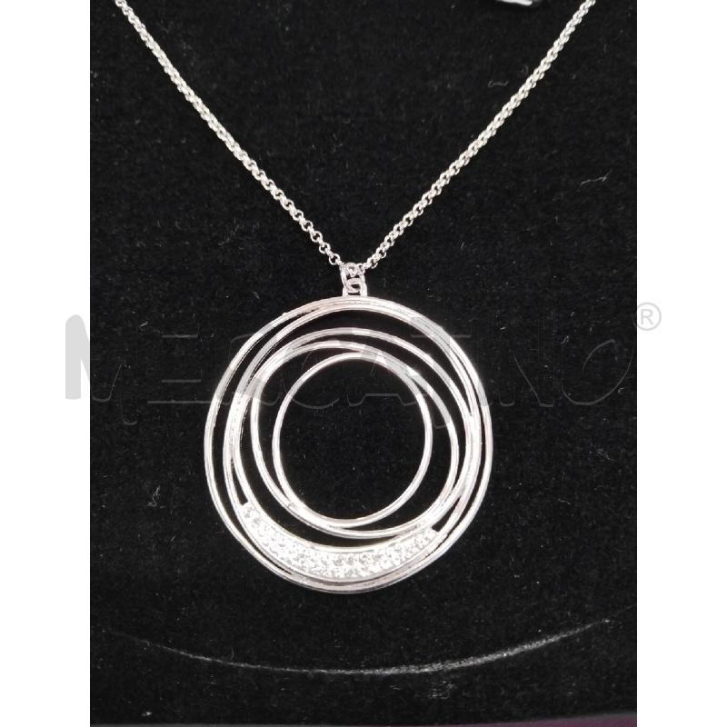 COLLANA STROILI PENDENTE CERCHI INTRECCIATI METALLO RODIATO | Mercatino dell'Usato Lamezia terme 2