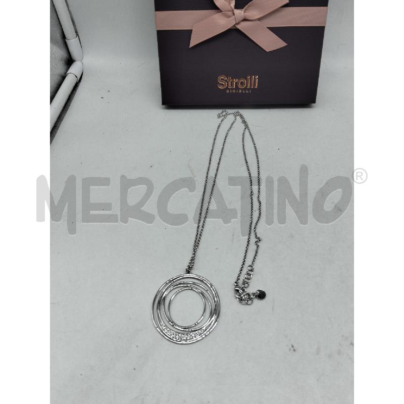 COLLANA STROILI PENDENTE CERCHI INTRECCIATI METALLO RODIATO | Mercatino dell'Usato Lamezia terme 3