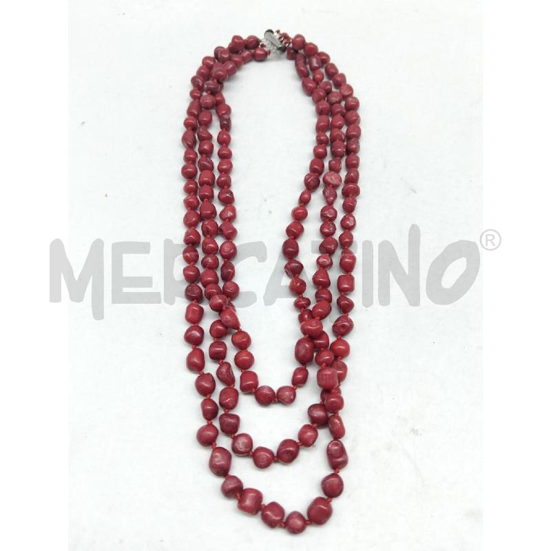 COLLANA TRE FILI CORALLO ROSSO | Mercatino dell'Usato Lamezia terme 1